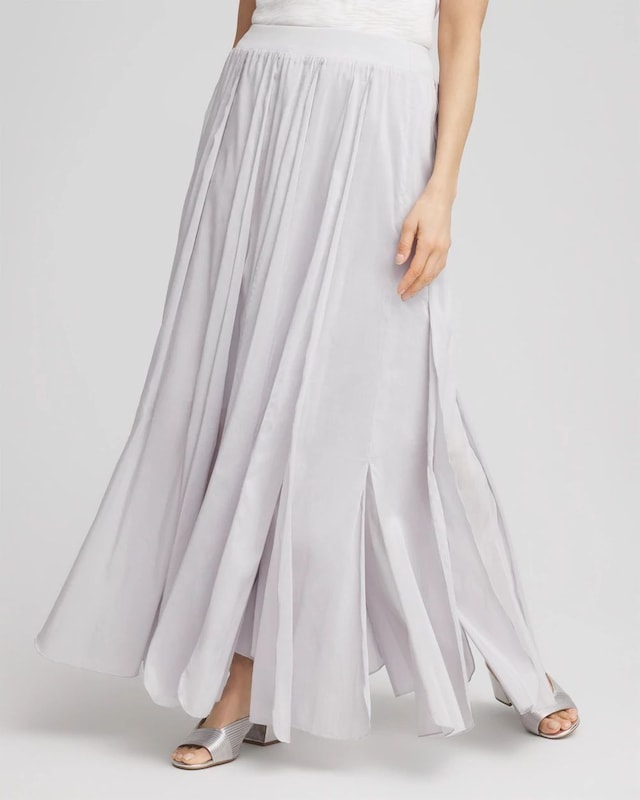 Cotton Silk Voile Maxi Skirt - image 2